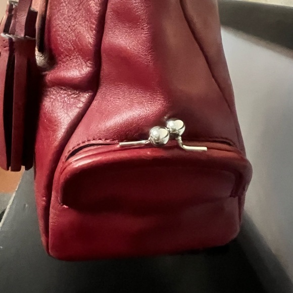 Coach Archive Legacy Dark Red Satchel Handbag Kisslocks - Picture 8 of 14